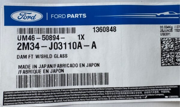 Genuine Ford Windshield Dam Seal Foam – T6 MC (UM46-50894 / 2M34-J03110A-A) - Image 3